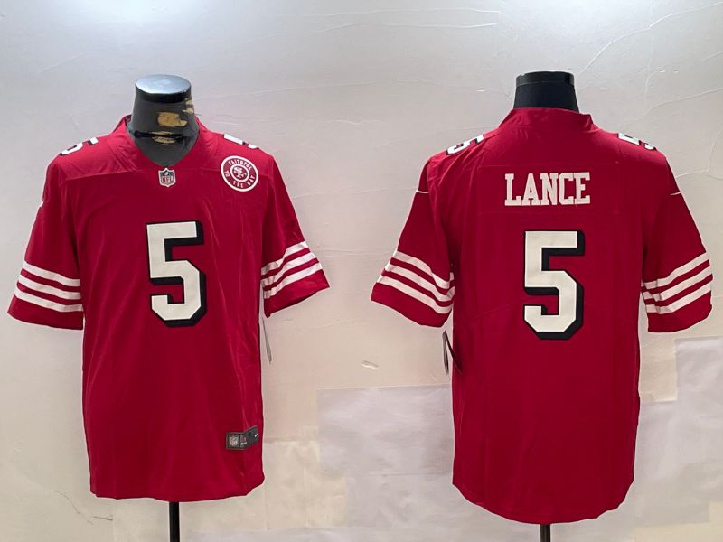 Men San Francisco 49ers #5 Lance Red Second generation 2024 Nike Limited NFL Jersey style 2->oakland raiders->NFL Jersey